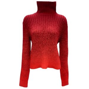 LORO PIANA RED DOLCE VITA SAN BABILA CASHMERE KNIT TURTLENECK SWEATER